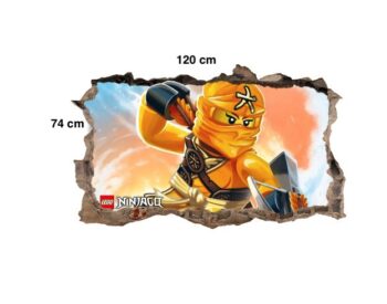 Originálny plagát nálepka do detskej izby s postavičkou ninja go 120 x 74 cm