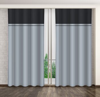 Originálny sivý záves do spálne na štipce Dĺžka: 270 cm