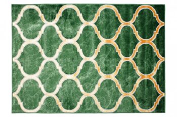 Originálny zelený koberec so zlatým vzorom Šírka: 120 cm | Dĺžka: 170 cm