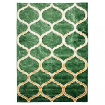 Originálny zelený koberec so zlatým vzorom Šírka: 120 cm | Dĺžka: 170 cm