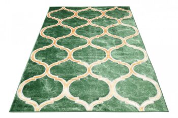Originálny zelený koberec so zlatým vzorom Šírka: 120 cm | Dĺžka: 170 cm