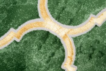 Originálny zelený koberec so zlatým vzorom Šírka: 120 cm | Dĺžka: 170 cm