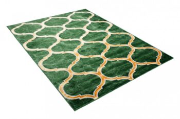 Originálny zelený koberec so zlatým vzorom Šírka: 140 cm | Dĺžka: 200 cm