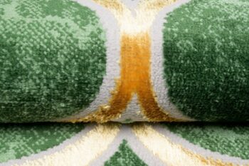 Originálny zelený koberec so zlatým vzorom Šírka: 140 cm | Dĺžka: 200 cm