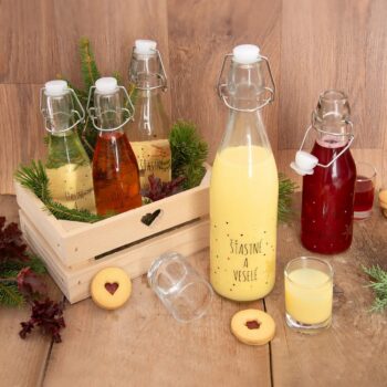 Orion Fľaša s klip uzáverom Vločka biela, 0,52 l, 520 ml