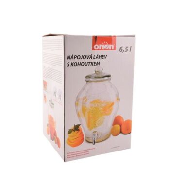 Orion Fľaša sklo+kohútik APPLE, 6,5 l
