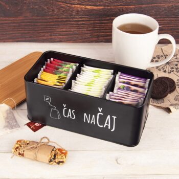 Orion Plechová dóza na čaj BLACK