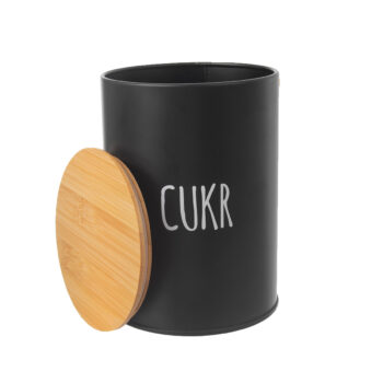 Orion Plechová dóza na cukor BLACK
