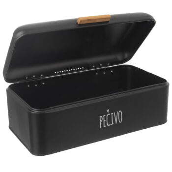 Orion Plechový box na pečivo BLACK, 42 x 24 x 16,5 cm