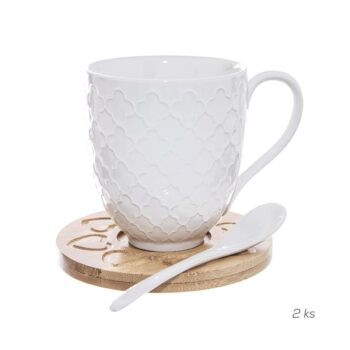 Orion Sada porcelánovej šálky s podšálkou a lyžičkou Bambu, 2 ks
