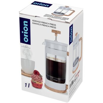 Orion Sklenená kanvica/french press Whiteline 1 l, 1 l