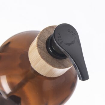 Orion Sklenený dávkovač mydla, hnedá, 0,5 l