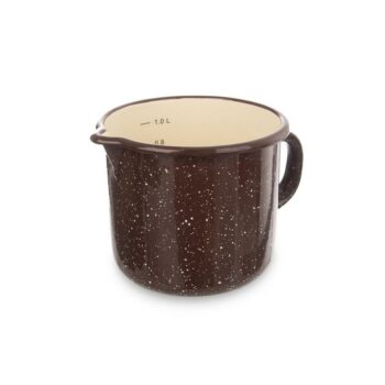 Orion Smaltovaný hrnček so zobáčikom Brown, 12 cm