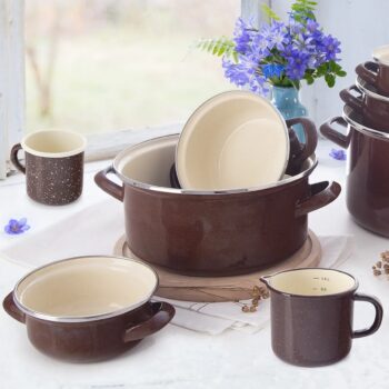 Orion Smaltovaný kastról s lemom Brown, 0,65 l, 0,65 l