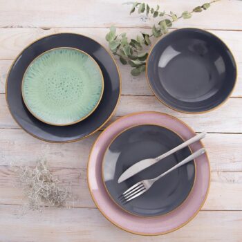 Orion Súprava keramických dezertných tanierov Glaze sivá 20,5 cm, 6 ks