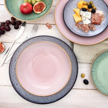 Orion Súprava keramických hlbokých tanierov Glaze ružová 20,5 cm, 6 ks