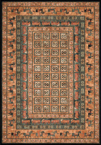 Osta, Kusový koberec Kashqai (Royal Herritage) 4301 500, 80x160, oranžová, chodba / predsieň