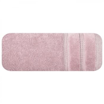 Osuška GLORY v jemnej ružovej farbe, s velúrovým okrajom a lesklou niťou Šírka: 50 cm | Dĺžka: 90 cm