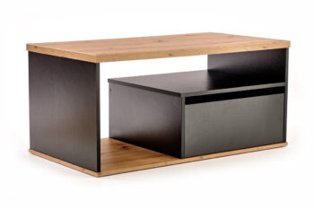 Elegantný dizajn konferenčného stolíka PANTERA skvele zapadne do každej modernej aj klasickej domácnosti. Vyrobený je z dyhovanej nábytkovej dosky, v kombinácii farieb dub wotan a čierna. Stolík okrem priestrannej vrchnej dosky ponúka ďalší otvorený úložný priestor pod ňou a jednu zásuvku, kde si…