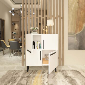 Skrinka PARIS – Dizajnové a praktické úložné riešenie pre obývaciu izbuSkrinka PARIS je ideálnym doplnkom pre modernú obývaciu izbu. Jej dizajnový štýl a kombinácia plných dvierok a regálku ponúkajú dostatok úložného priestoru pre vaše knihy, dekorácie alebo iné potrebné veci. Skrinka PARIS sa stane štýlovým prvkom každého interiéru.S rozmermi 90 x 70 x 35 cm je kompaktný, ale zároveň poskytuje dostatok úložného priestoru. Vyrobená z kvalitného LTD materiálu s hrúbkou 18 mm, skrinka PARIS je pevná a odolná. Plastové úchytky a plastové nožičky dodávajú moderný vzhľad a zaisťujú stabilitu.Hlavné vlastnosti:Materiál: LTDRozmer: 90 x 70 x 35 cmVybavenie: Dvierka plné a regálokŠtýl: DizajnovéPočet dvierok: 4Úchytky: PlastovéHrúbka materiálu: 18 mmDodatočné informácie: Dodávame v demonte, plastové nožičkyFarba: BielaSkrinka PARIS je dodávaná v demontovanom stave s priloženým návodom na jednoduchú montáž. Plastové nožičky zaisťujú stabilitu a chránia podlahu pred poškriabaním. Tento kus nábytku je perfektný pre tých, ktorí hľadajú elegantné a funkčné riešenie pre svoju obývačku.