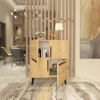 Skrinka PARIS – Dizajnové a praktické úložné riešenie pre obývaciu izbuSkrinka PARIS je ideálnym doplnkom pre modernú obývaciu izbu. Jej dizajnový štýl a kombinácia plných dvierok a regálku ponúkajú dostatok úložného priestoru pre vaše knihy, dekorácie alebo iné potrebné veci. Skrinka PARIS sa stane štýlovým prvkom každého interiéru.S rozmermi 90 x 70 x 35 cm je kompaktný, ale zároveň poskytuje dostatok úložného priestoru. Vyrobená z kvalitného LTD materiálu s hrúbkou 18 mm, skrinka PARIS je pevná a odolná. Plastové úchytky a plastové nožičky dodávajú moderný vzhľad a zaisťujú stabilitu.Hlavné vlastnosti:Materiál: LTDRozmer: 90 x 70 x 35 cmVybavenie: Dvierka plné a regálokŠtýl: DizajnovéPočet dvierok: 4Úchytky: PlastovéHrúbka materiálu: 18 mmDodatočné informácie: Dodávame v demonte, plastové nožičkyFarba: DubSkrinka PARIS je dodávaná v demontovanom stave s priloženým návodom na jednoduchú montáž. Plastové nožičky zaisťujú stabilitu a chránia podlahu pred poškriabaním. Tento kus nábytku je perfektný pre tých, ktorí hľadajú elegantné a funkčné riešenie pre svoju obývačku.