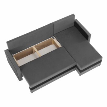 KONDELA Paulita New L/P rohová sedačka s rozkladom sivá / čierna – Obrázok 11