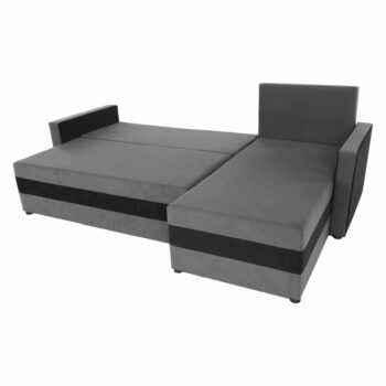KONDELA Paulita New L/P rohová sedačka s rozkladom sivá / čierna – Obrázok 2