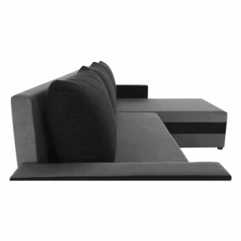 KONDELA Paulita New L/P rohová sedačka s rozkladom sivá / čierna – Obrázok 5