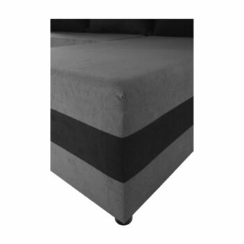 KONDELA Paulita New L/P rohová sedačka s rozkladom sivá / čierna – Obrázok 8