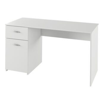 Zariaďte modernú a elegantnú izbu Vášmu teenagerovi, či pracovňu pre Vás, s PC stolíkom BANY. Rozmery stola sú (ŠxHxV): 140x60x76 cm. Vyrobený je z kvalitnej laminovanej DTD (drevotriesková doska) v bielom prevedení. Určite oceníte úložný priestor, ktorý ponúka v podobe jedného šuplíka a skrinky,…