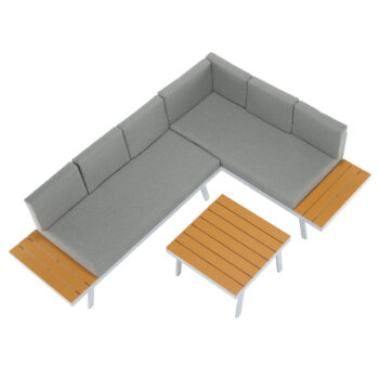 Predstavujeme vám kovový záhradný nábytok Pelor v elegantnej kombinácii farieb biela, svetlosivá a dub. Tento moderný set je ideálnym riešením pre vašu záhradu, kde poskytne pohodlné sedenie až pre šesť osôb. Vďaka svojmu hranatému tvaru a svetlým farebným prevedeniam sa ľahko začlení do…