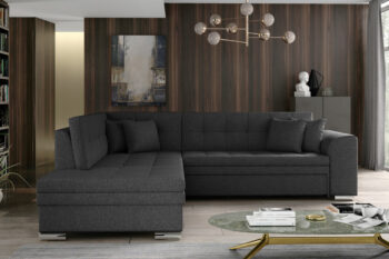 Sedačka PENNY patrí medzi moderné rohové sedačky. Štýlový dizajn v sebe spája rovné línie, zjemnené zaoblením opierok rúk a chrbta. Elegantné prešívanie vytvára vzor na sedacej aj opierkovej časti. Celkový vzhľad dopĺňajú dekoračné vankúšiky, ktoré sú súčasťou sedačky. Tento dominantný kúsok nábytku rozžiari celú miestnosť a stane sa jej neoddeliteľnou súčasťou. Vďaka možnosti rozkladu si vytvoríte spaciu plochu 200 x 126 cm, vhodnú na príležitostné spanie. Dolphinmechanizmus zabezpečí jednoduchú manipuláciu pri rozklade sedačky. Sedačka je vyrobená v kombinácii vlnovcovej pružiny a PUR peny. Touto kombináciou získate maximálne pohodlie pre sedenie či leňošenie. Hustota peny sedacej časti je T3030, hustota peny opierok je T2542.Sedačka je vyrobená v ľavom prevedení rohu. Je celočalúnená, vhodná aj na umiestnenie v priestore. Na čalúnenie je použitá kvalitná látka Inari 96. Celkové rozmery (š/v/h): 260 x 80 x 205cm. Hĺbka sedenia 58 cm, výška sedenia 40 cm.V našej ponuke nájdete túto sedačku aj v opačnom prevedení rohu ako aj v ďalších módnych a štýlových farbách.  