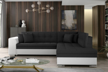 Sedačka PENNY patrí medzi moderné rohové sedačky. Štýlový dizajn v sebe spája rovné línie, zjemnené zaoblením opierok rúk a chrbta. Elegantné prešívanie vytvára vzor na sedacej aj opierkovej časti. Celkový vzhľad dopĺňajú dekoračné vankúšiky, ktoré sú súčasťou sedačky. Tento dominantný kúsok nábytku rozžiari celú miestnosť a stane sa jej neoddeliteľnou súčasťou. Vďaka možnosti rozkladu si vytvoríte spaciu plochu 200 x 126 cm, vhodnú na príležitostné spanie. Dolphinmechanizmus zabezpečí jednoduchú manipuláciu pri rozklade sedačky. Sedačka je vyrobená v kombinácii vlnovcovej pružiny a PUR peny. Touto kombináciou získate maximálne pohodlie pre sedenie či leňošenie. Hustota peny sedacej časti je T3030, hustota peny opierok je T2542.Sedačka je vyrobená v pravom prevedení rohu. Je celočalúnená, vhodná aj na umiestnenie v priestore. Na čalúnenie je použitá kombinácia látky Sawana 14 a eko-kože Soft 17. Celkové rozmery (š/v/h): 260 x 80 x 205cm. Hĺbka sedenia 58 cm, výška sedenia 40 cm.V našej ponuke nájdete túto sedačku aj v opačnom prevedení rohu ako aj v ďalších módnych a štýlových farbách.