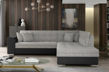 Sedačka PENNY patrí medzi moderné rohové sedačky. Štýlový dizajn v sebe spája rovné línie, zjemnené zaoblením opierok rúk a chrbta. Elegantné prešívanie vytvára vzor na sedacej aj opierkovej časti. Celkový vzhľad dopĺňajú dekoračné vankúšiky, ktoré sú súčasťou sedačky. Tento dominantný kúsok nábytku rozžiari celú miestnosť a stane sa jej neoddeliteľnou súčasťou. Vďaka možnosti rozkladu si vytvoríte spaciu plochu 200 x 126 cm, vhodnú na príležitostné spanie. Dolphinmechanizmus zabezpečí jednoduchú manipuláciu pri rozklade sedačky. Sedačka je vyrobená v kombinácii vlnovcovej pružiny a PUR peny. Touto kombináciou získate maximálne pohodlie pre sedenie či leňošenie. Hustota peny sedacej časti je T3030, hustota peny opierok je T2542.Sedačka je vyrobená v pravom prevedení rohu. Je celočalúnená, vhodná aj na umiestnenie v priestore. Na čalúnenie je použitá kombinácia látky Berlin 01 a eko-kože Soft 11. Celkové rozmery (š/v/h): 260 x 80 x 205cm. Hĺbka sedenia 58 cm, výška sedenia 40 cm.V našej ponuke nájdete túto sedačku aj v opačnom prevedení rohu ako aj v ďalších módnych a štýlových farbách.