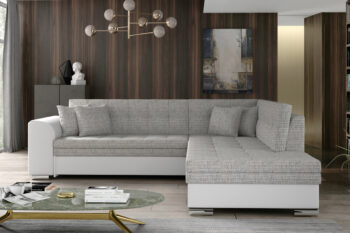 Sedačka PENNY patrí medzi moderné rohové sedačky. Štýlový dizajn v sebe spája rovné línie, zjemnené zaoblením opierok rúk a chrbta. Elegantné prešívanie vytvára vzor na sedacej aj opierkovej časti. Celkový vzhľad dopĺňajú dekoračné vankúšiky, ktoré sú súčasťou sedačky. Tento dominantný kúsok nábytku rozžiari celú miestnosť a stane sa jej neoddeliteľnou súčasťou. Vďaka možnosti rozkladu si vytvoríte spaciu plochu 200 x 126 cm, vhodnú na príležitostné spanie. Dolphinmechanizmus zabezpečí jednoduchú manipuláciu pri rozklade sedačky. Sedačka je vyrobená v kombinácii vlnovcovej pružiny a PUR peny. Touto kombináciou získate maximálne pohodlie pre sedenie či leňošenie. Hustota peny sedacej časti je T3030, hustota peny opierok je T2542.Sedačka je vyrobená v pravom prevedení rohu. Je celočalúnená, vhodná aj na umiestnenie v priestore. Na čalúnenie je použitá kombinácia látky Berlin 01 a eko-kože Soft 17. Celkové rozmery (š/v/h): 260 x 80 x 205cm. Hĺbka sedenia 58 cm, výška sedenia 40 cm.V našej ponuke nájdete túto sedačku aj v opačnom prevedení rohu ako aj v ďalších módnych a štýlových farbách.