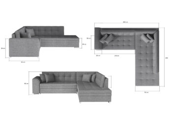 Sedačka PENNY patrí medzi moderné rohové sedačky. Štýlový dizajn v sebe spája rovné línie, zjemnené zaoblením opierok rúk a chrbta. Elegantné prešívanie vytvára vzor na sedacej aj opierkovej časti. Celkový vzhľad dopĺňajú dekoračné vankúšiky, ktoré sú súčasťou sedačky. Tento dominantný kúsok nábytku rozžiari celú miestnosť a stane sa jej neoddeliteľnou súčasťou. Vďaka možnosti rozkladu si vytvoríte spaciu plochu 200 x 126 cm, vhodnú na príležitostné spanie. Dolphinmechanizmus zabezpečí jednoduchú manipuláciu pri rozklade sedačky. Sedačka je vyrobená v kombinácii vlnovcovej pružiny a PUR peny. Touto kombináciou získate maximálne pohodlie pre sedenie či leňošenie. Hustota peny sedacej časti je T3030, hustota peny opierok je T2542.Sedačka je vyrobená v pravom prevedení rohu. Je celočalúnená, vhodná aj na umiestnenie v priestore. Na čalúnenie je použitá kvalitná látka Monolith 37. Celkové rozmery (š/v/h): 260 x 80 x 205cm. Hĺbka sedenia 58 cm, výška sedenia 40 cm.V našej ponuke nájdete túto sedačku aj v opačnom prevedení rohu ako aj v ďalších módnych a štýlových farbách.  