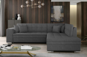 Sedačka PENNY patrí medzi moderné rohové sedačky. Štýlový dizajn v sebe spája rovné línie, zjemnené zaoblením opierok rúk a chrbta. Elegantné prešívanie vytvára vzor na sedacej aj opierkovej časti. Celkový vzhľad dopĺňajú dekoračné vankúšiky, ktoré sú súčasťou sedačky. Tento dominantný kúsok nábytku rozžiari celú miestnosť a stane sa jej neoddeliteľnou súčasťou. Vďaka možnosti rozkladu si vytvoríte spaciu plochu 200 x 126 cm, vhodnú na príležitostné spanie. Dolphinmechanizmus zabezpečí jednoduchú manipuláciu pri rozklade sedačky. Sedačka je vyrobená v kombinácii vlnovcovej pružiny a PUR peny. Touto kombináciou získate maximálne pohodlie pre sedenie či leňošenie. Hustota peny sedacej časti je T3030, hustota peny opierok je T2542.Sedačka je vyrobená v pravom prevedení rohu. Je celočalúnená, vhodná aj na umiestnenie v priestore. Na čalúnenie je použitá kvalitná látka Soro 93. Celkové rozmery (š/v/h): 260 x 80 x 205cm. Hĺbka sedenia 58 cm, výška sedenia 40 cm.V našej ponuke nájdete túto sedačku aj v opačnom prevedení rohu ako aj v ďalších módnych a štýlových farbách.  