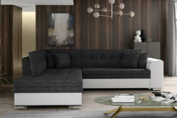 Sedačka PENNY patrí medzi moderné rohové sedačky. Štýlový dizajn v sebe spája rovné línie, zjemnené zaoblením opierok rúk a chrbta. Elegantné prešívanie vytvára vzor na sedacej aj opierkovej časti. Celkový vzhľad dopĺňajú dekoračné vankúšiky, ktoré sú súčasťou sedačky. Tento dominantný kúsok nábytku rozžiari celú miestnosť a stane sa jej neoddeliteľnou súčasťou. Vďaka možnosti rozkladu si vytvoríte spaciu plochu 200 x 126 cm, vhodnú na príležitostné spanie. Dolphinmechanizmus zabezpečí jednoduchú manipuláciu pri rozklade sedačky. Sedačka je vyrobená v kombinácii vlnovcovej pružiny a PUR peny. Touto kombináciou získate maximálne pohodlie pre sedenie či leňošenie. Hustota peny sedacej časti je T3030, hustota peny opierok je T2542.Sedačka je vyrobená v ľavom prevedení rohu. Je celočalúnená, vhodná aj na umiestnenie v priestore. Na čalúnenie je použitá kombinácia látky Berlin 02 a eko-kože Soft 17. Celkové rozmery (š/v/h): 260 x 80 x 205cm. Hĺbka sedenia 58 cm, výška sedenia 40 cm.V našej ponuke nájdete túto sedačku aj v opačnom prevedení rohu ako aj v ďalších módnych a štýlových farbách.  
