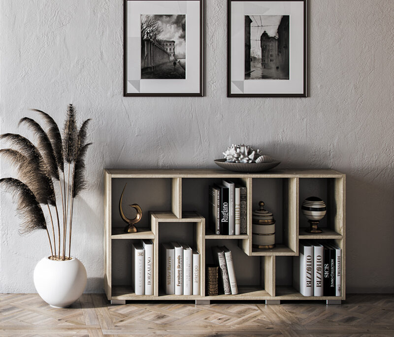 NABBI Penola C regál dub sonoma Postupom času sa v každej domácnosti hromadia suveníry alebo drobnosti či dekorácie, ktoré je potrebné položiť na také miesto, aby zostali viditeľné pre potešenie. Regál PENOLA C je jedným z takých miest, ktoré im zabezpečí pohodlný priestor a vás navyše poteší svojim veľmi zaujímavým dizajnom.…