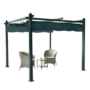 KONDELA Pepy Lux hliníková pergola 300x300 cm sivá / grafit – Obrázok 2