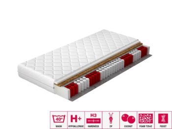 NABBI Perego 90 taštičkový matrac pružiny / plsť / kokosová doska / látka – Obrázok 3