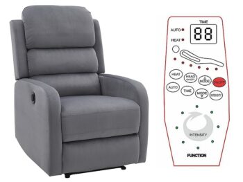 PERSEFONA je elegantné elektrické rozkladacie kreslo, ktoré si nájde svoje miesto v každej miestnosti. Ocenia ho deti aj dospelí a to vďaka možnosti rozkladu a vytvorenia luxusnej oddychovej plochy. Vyvýšená opierka chrbta, podrúčky, možnosť zdvihnutia nôh, mäkký sedák s opierkou zaručia maximálnu úľavu pri relaxe. Kreslo je celočalúnené kvalitnou látkou. Relaxačné kreslo s elektrickou relaxačnou funkciou (220W), kreslo obsahuje masážne funkcie:Šírka: 64 cmVýška: 102 cm Hĺbka: 88-160 cmVýška sedu: 47 cmHĺbka sedu: 53 cmMateriál: látka aksamitFarebné prevedenie: bluvel 14V opierkach je umiestnený ovládač pre manipuláciu. Dodávame v demonte