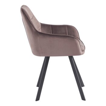 Jedálenské kreslo Petin v elegantnej sivohnedej farbe (Velvet) s čiernymi detailmi je ideálnym doplnkom pre moderné interiéry. Toto kreslo, ktoré patrí do kategórie kuchynských a jedálenských stoličiek, ponúka nielen štýlový vzhľad, ale aj pohodlie pri každom sedení.