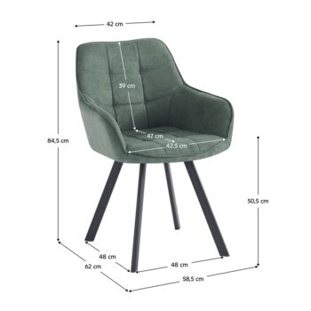Jedálenské kreslo Petin v elegantnej zelenej farbe (Velvet) s čiernymi detailmi je ideálnym doplnkom pre váš moderný interiér. Toto kreslo od značky KONDELA kombinuje štýlový dizajn s praktickosťou, čo ho robí vhodným pre rôzne priestory vo vašej domácnosti.…