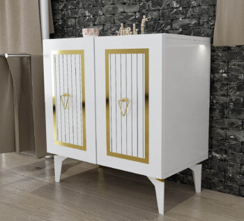 Skrinka PETRH – Luxusné úložné riešenie pre vašu obývaciu izbuSkrinka PETRH je navrhnutá pre tých, ktorí chcú do svojej obývačky priniesť nádych luxusu a elegancie. Vďaka kombinácii antracitovej a zlatej farby sa stane štýlovým stredobodom vášho interiéru. Plné dvierka ponúkajú dostatok úložného priestoru, zatiaľ čo kovové úchytky pridávajú na exkluzivite.S kompaktnými rozmermi 79 x 75 x 40 cm skrinka PETRH ponúka praktické riešenie pre usporiadanie vašich vecí. Vyrobená z kvalitného LTD materiálu s hrúbkou 18 mm, zaručuje pevnosť a odolnosť, čo ju robí ideálnym doplnkom pre každodenné používanie.Hlavné vlastnosti:Materiál: LTDRozmer: 79 x 75 x 40 cmVybavenie: Dvierka plnéŠtýl: LuxusnéPočet dvierok: 2Úchytky: KovovéHrúbka materiálu: 18 mmDodatočné informácie: Dodávame v demonte, plastové nožičkyFarba: Biela + zlatáSkrinka PETRH je dodávaná v demontovanom stave s priloženým návodom na jednoduchú montáž. Plastové nožičky zaisťujú stabilitu a zároveň chránia podlahu. Tento luxusný kus nábytku je ideálnou voľbou pre tých, ktorí hľadajú elegantné a funkčné riešenie pre svoju obývaciu izbu.