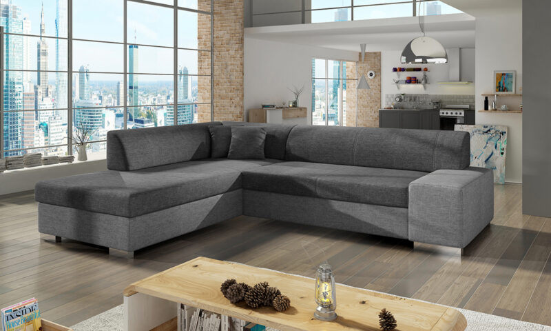 NABBI Pinero L rohová sedačka s rozkladom a úložným priestorom sivá (Sawana 05) / svetlosivá (Sawana 21) Majestátna rohová sedačka PINERO L s hranatými tvarmi sedacej časti a zaobleným operadlom, padne do oka najmä tým, ktorí obľubujú priestrannosť a štýlovosť v jednom. Farebné prevedenie sivá (Sawana 05) / svetlosivá (Sawana 21) vytvára harmonický celok, no k dispozícii je aj v iných perfektne…