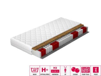 NABBI Pisa 120 taštičkový matrac pružiny / plsť / kokosová doska / látka – Obrázok 3