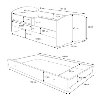 V jednoduchosti je krása. Dôkazom toho je biela detská posteľ s prístelkou a matracmi PLAYA II 80x160 cm. Na výrobu ladných kriviek tohto kúsku bola použitá kvalitná laminovaná DTD doska s hrúbkou 18 mm, ktorá zaručuje jej stabilitu a pevnosť, na hranách doplnená PVC lemovaním, ktoré je odolné voči…