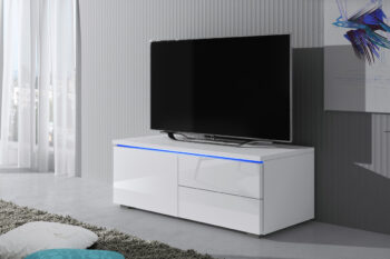 TV stolík POLAR Vás zaujme na prvý pohľad. Svojím nadčasovým farebným prevedením biela lesklá sa bude vynímať vo Vašom interiéri. Súčasťou stolíka je aj LED osvetlenie, ktorý mu dodá ten pravý šmrnc.Stolík má na pravej strane dva šuplíky a na ľavej strane dvierka s výklopným systémom otvárania. Poskytne Vám miesto na uloženie rôznych predmetov.TV stolík je vyrobený z kvalitných a ľahko udržiavateľných LTD dosiek. Má bezúchytkový systém otvárania. Stolík sa dá skombinovať s TV stolíkom POLAR v pravom prevedení, čím si dokážete vytvoriť unikátny, štýlový a omnoho širší nábytok.Rozmery:- šírka: 100 cm,- výška: 35 cm,- hĺbka: 45 cm.Dodávame v demonte, pričom montáž je veľmi jednoduchá.