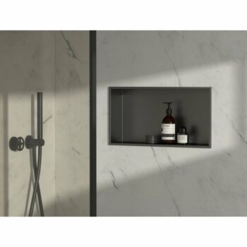POLYSAN 1301-53B Inserta zapustená polica do obkladu 51 x 27 cm, nehrdz. oceľ, antracit